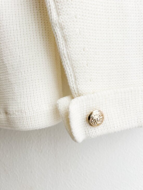 VINTAGE 60s Lilly of California Cream Knit Double Breasted Lady Jacket Blazer - Picture 9 of 13